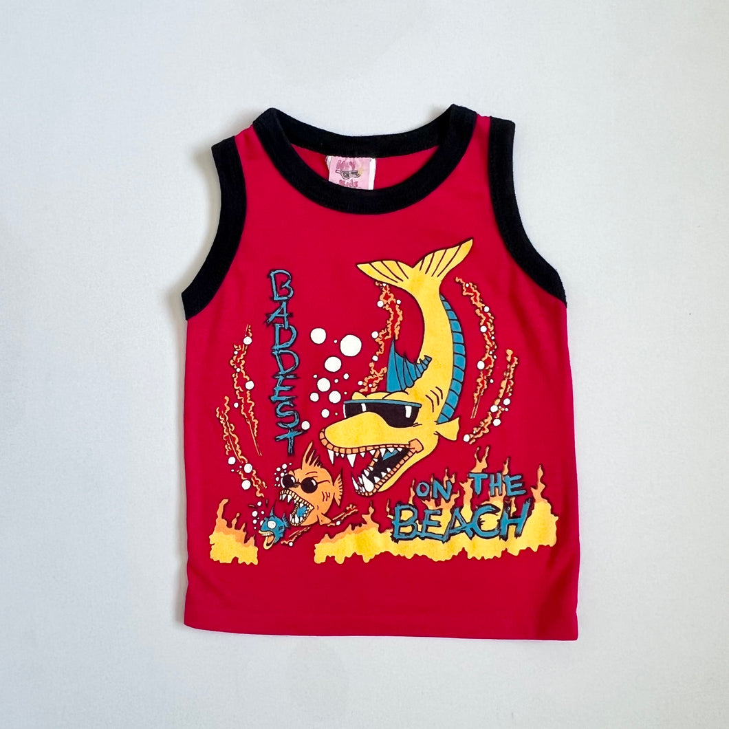 Vintage “BADDEST FISH ONE THE BEACH” Tank Top 3T(95cm)