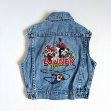 画像をギャラリービューアに読み込む, Vintage 1997 Warner Bros. Looney Tunes Embroidery Denim Vest Kids XXS/5T (110-115cm)
