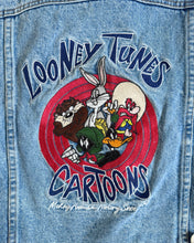 画像をギャラリービューアに読み込む, Vintage 1996 Warner Bros. Looney Tunes Embroidery Denim Vest Adult S (150-160cm)
