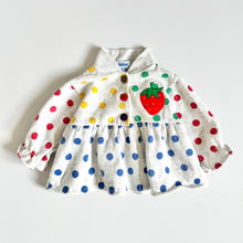 画像をギャラリービューアに読み込む, Vintage Wee Works Dots/Strawberry Pull Over 3/6M (60-65cm)
