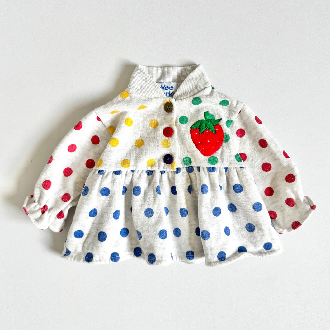 Vintage Wee Works Dots/Strawberry Pull Over 3/6M (60-65cm)