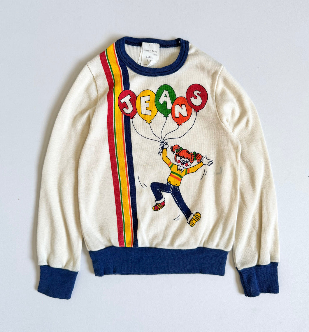 Vintage “Jeans” Print Long Sleeve T-shirt 2/3T (90-95cm)