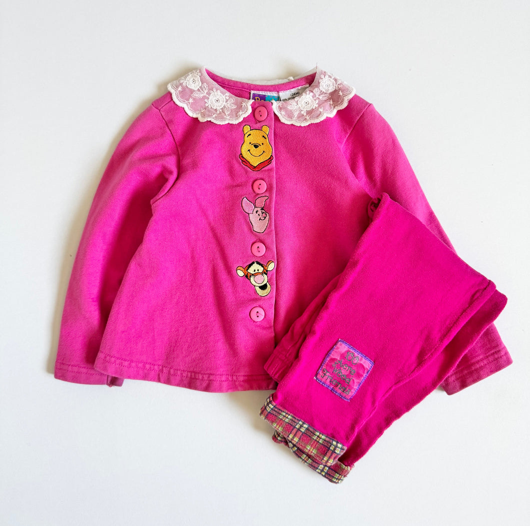 Vintage Disney Winnie the Pooh Top and Pants Set 24M/2T (85-90cm)