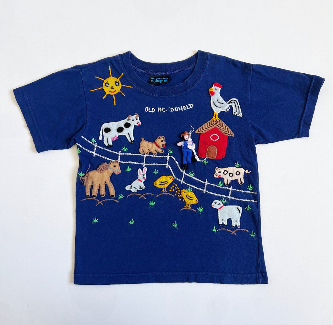 USED Fairy Tales On Parade Old McDonald Appliqué T-shirts 5T (100-105cm)