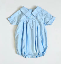 Load image into Gallery viewer, Vintage Pastel Blue Duck Embroidery Bubble Rompers 9M (70cm)
