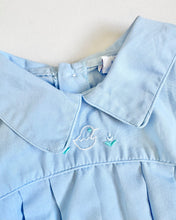 Load image into Gallery viewer, Vintage Pastel Blue Duck Embroidery Bubble Rompers 9M (70cm)
