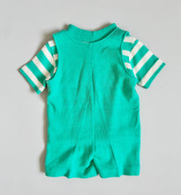 Load image into Gallery viewer, Vintage Pastel Teal Golfing Bunny Knit Shirt and Rompers Outfit 18M (80cm)
