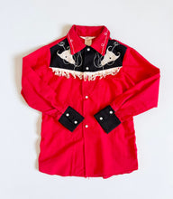 画像をギャラリービューアに読み込む, Vintage Cow Embroidery Fringe Western Shirt Kids 7 (120cm)
