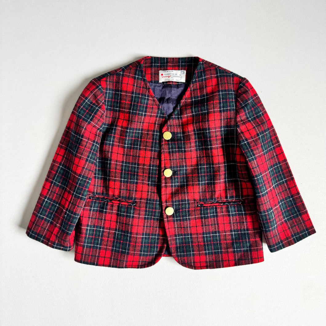 Vintage Neiman Marcus Red Plaids Jacket 3T (90-95cm)