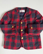 Load image into Gallery viewer, Vintage Neiman Marcus Red Plaids Jacket 3T (90-95cm)
