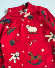 画像をギャラリービューアに読み込む, Vintage Talbots Holiday AOP Turtleneck Bodysuit 12M (75cm)
