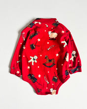 画像をギャラリービューアに読み込む, Vintage Talbots Holiday AOP Turtleneck Bodysuit 12M (75cm)
