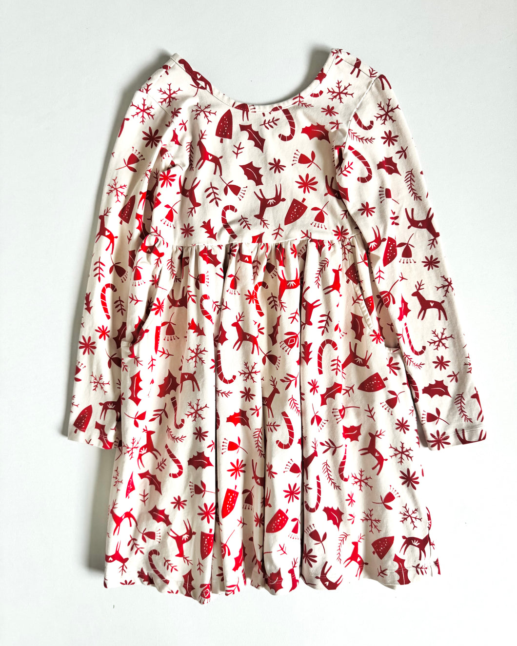 USED Hanna Andersson Holiday Stretched Dress Kids 8 (130cm)