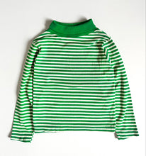 画像をギャラリービューアに読み込む, Vintage ‘70s Green/White Striped Stretched Turtleneck 4/5T (100-110cm)
