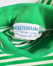 画像をギャラリービューアに読み込む, Vintage ‘70s Green/White Striped Stretched Turtleneck 4/5T (100-110cm)

