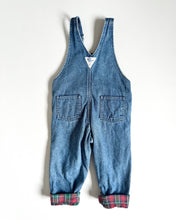 Load image into Gallery viewer, Vintage OshKosh Denim/Plaids Lining Overall 24M (85cm)
