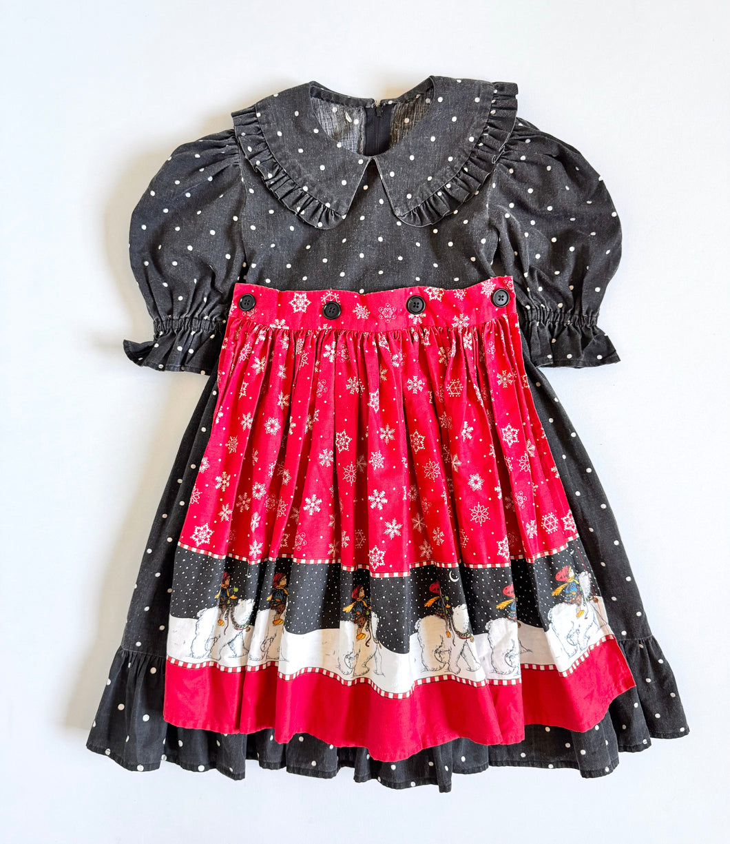 Vintage Daisy Kingdom Polar Bear×Dots Apron Dress Kids 6 (120cm)