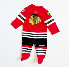 Load image into Gallery viewer, USED NHL Chicago Blackhawks Footie Rompers 3/6M (60-65cm)
