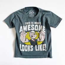 Load image into Gallery viewer, USED Popeyes “This is what Awesome Looks Like!” T-shirts XS 4/5T (110-120cm)
