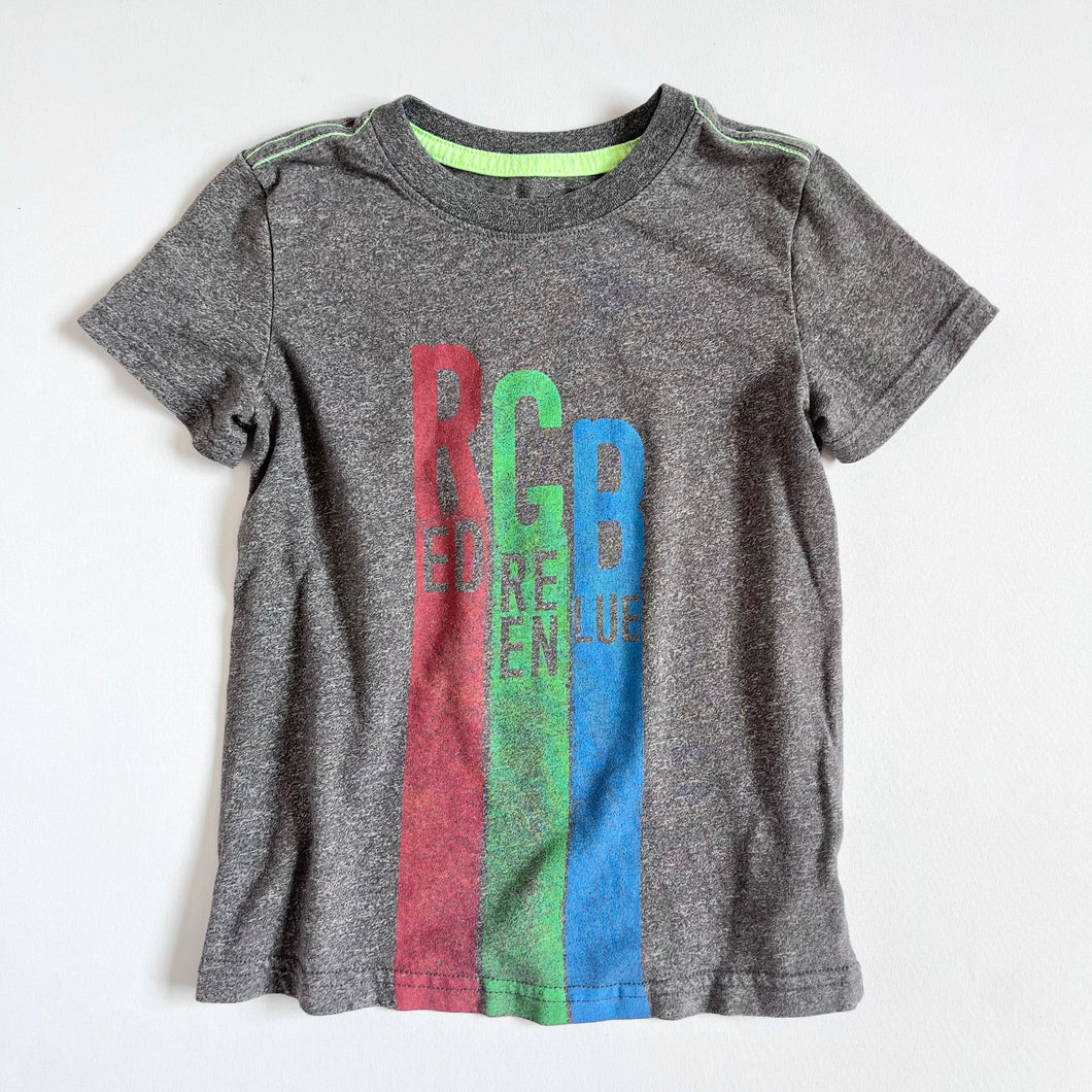 USED RGB (Red,Green,Blue) Ash Gray T-shirts 4T (100cm)