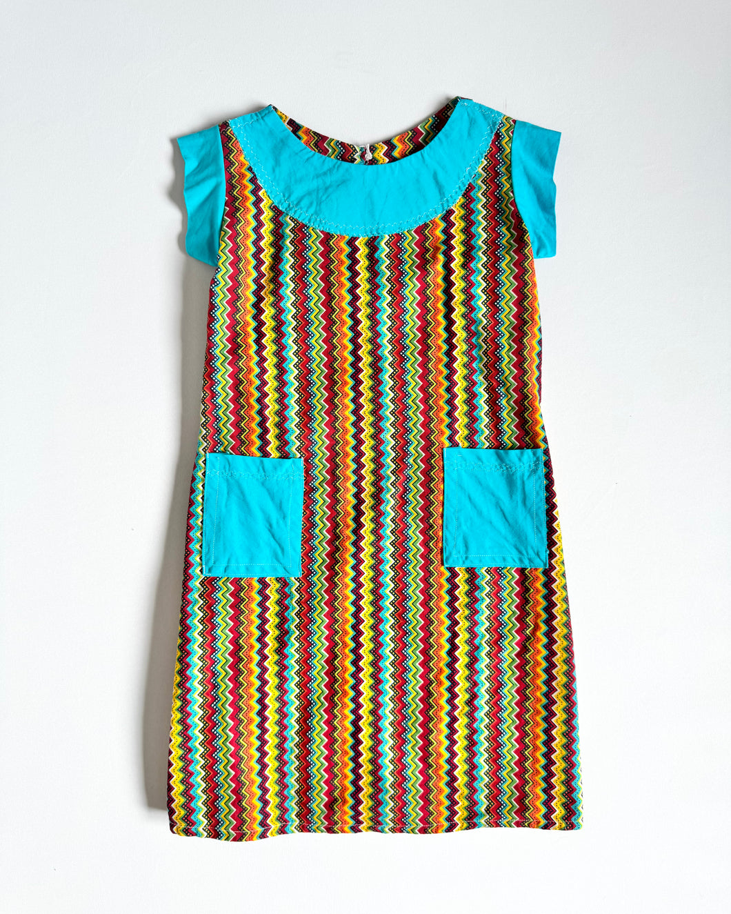 Vintage Hippie Zig Zag Dress 4T (100cm)