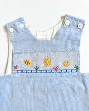 画像をギャラリービューアに読み込む, USED Fish Embroidery Jon Jon Rompers Plaids 3T (95cm)
