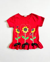 Load image into Gallery viewer, Vintage Sunflower T-shirt &amp; Plaids Bellbottom Pants Set 5T (110cm)

