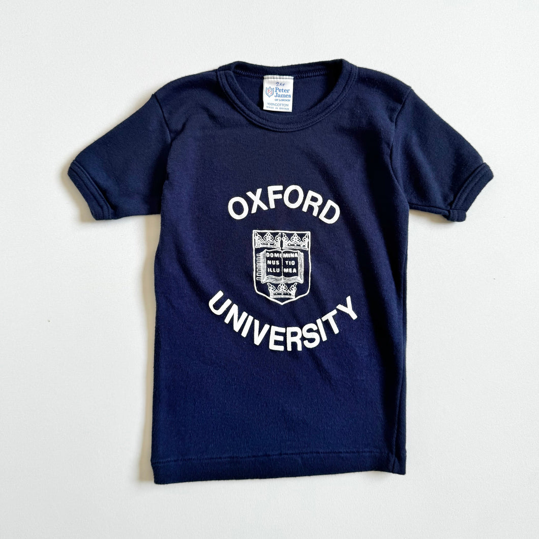 USED Oxford University Navy Blue T-shirt 2/3T (90-95cm)