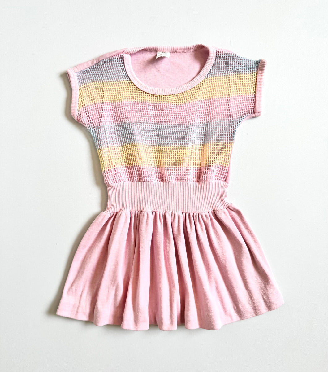 Vintage Mesh Pink Dress 4/5T (100cm)
