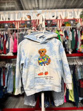 Load image into Gallery viewer, USED Polo Ralph Lauren Bear Blue Tie-Dye Hoodie 5T (110cm)
