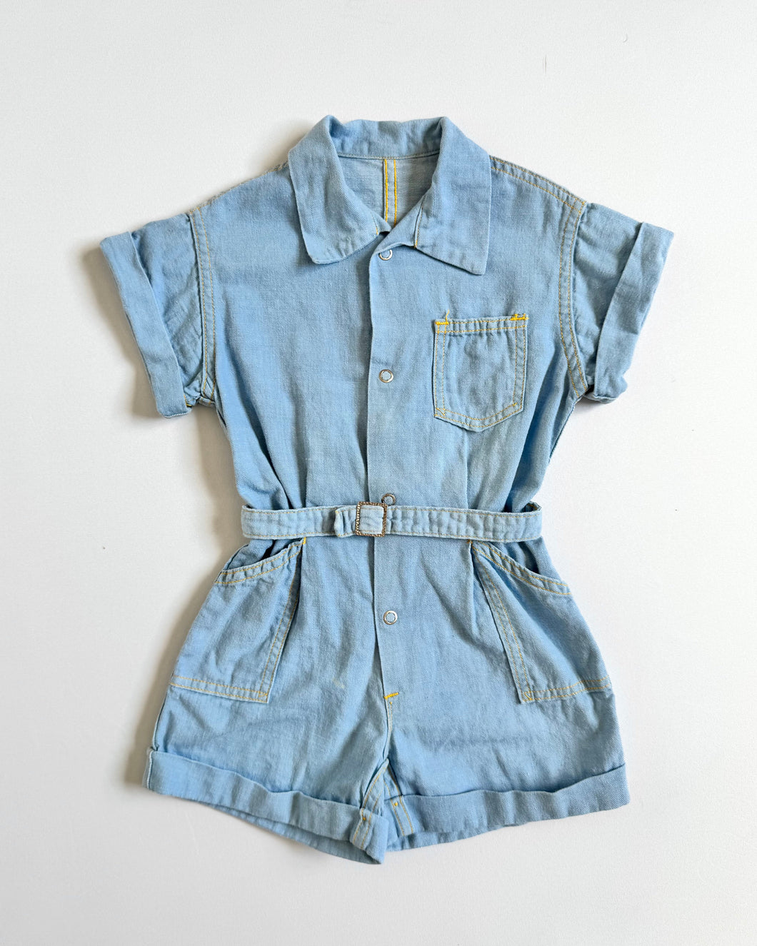 Vintage Light Washed Denim Rompers 4T (100cm)