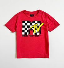 Load image into Gallery viewer, USED MTV Checker Logo T-shirt Youth XS 4/5T (100-110cm)
