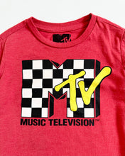Load image into Gallery viewer, USED MTV Checker Logo T-shirt Youth XS 4/5T (100-110cm)

