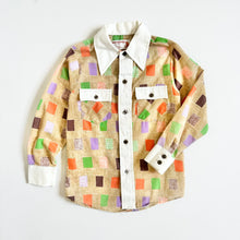 Load image into Gallery viewer, Vintage ‘70s Garanimal Squares Pattern Shirts 7 (120cm)
