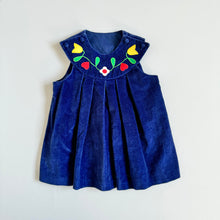 Load image into Gallery viewer, Vintage Alyssa Flower Appliqué Velvet Dress &amp; Blouse Set 2T (80-90cm)
