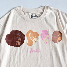 画像をギャラリービューアに読み込む, NEW Barbie Hair Style T-shirts Beige Youth L/10-12 (140/150cm)
