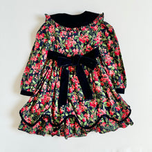 Load image into Gallery viewer, Vintage Nursery Rhyme Floral/Navy Blue Dress 4T (100cm)
