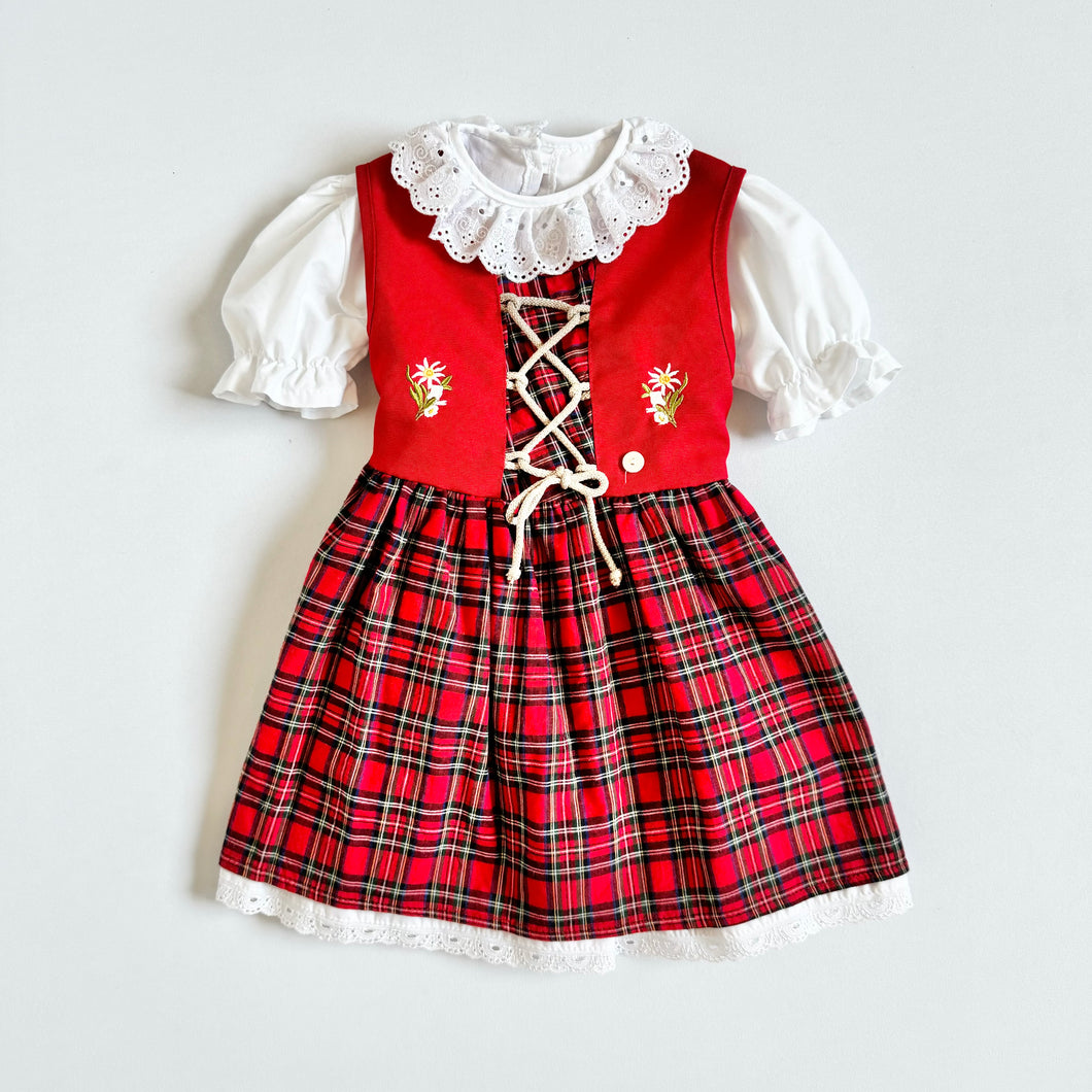 USED Heidi Plaids Dress/Blouse Set 2/3T (90-95cm)