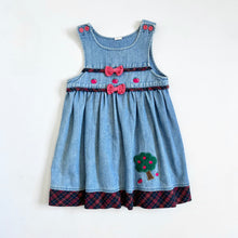 Load image into Gallery viewer, Vintage Apple Embroidered Denim Dress 3T (95cm)
