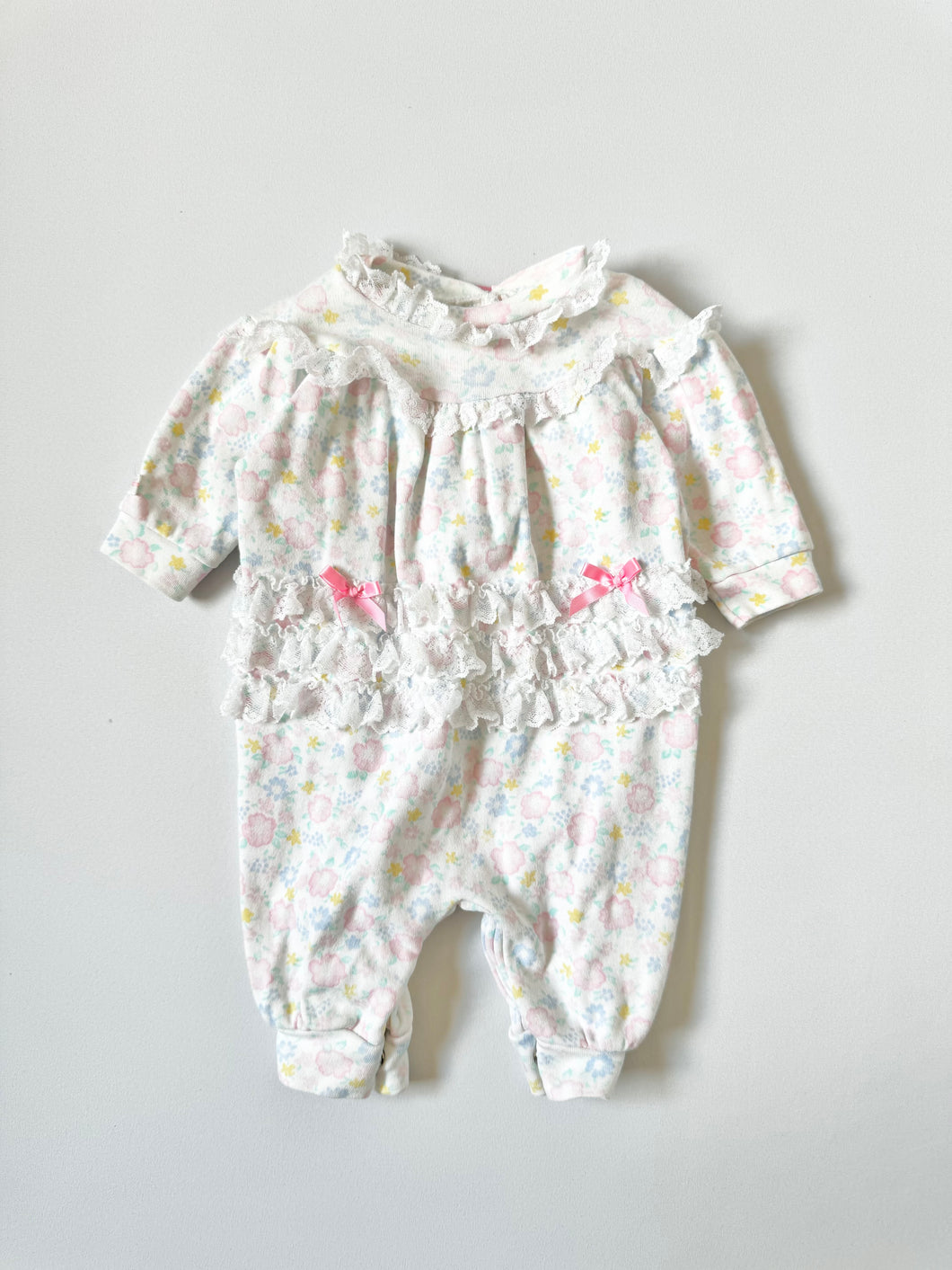 Vintage Little Me Floral/Lace Jumpsuit Newborn (55cm)