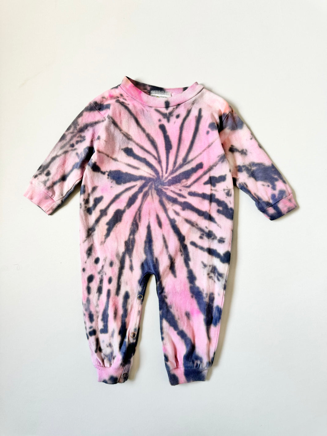 Vintage Peanut Punch Pink×Gray Tie Dye Jumpsuit 6M (65cm)