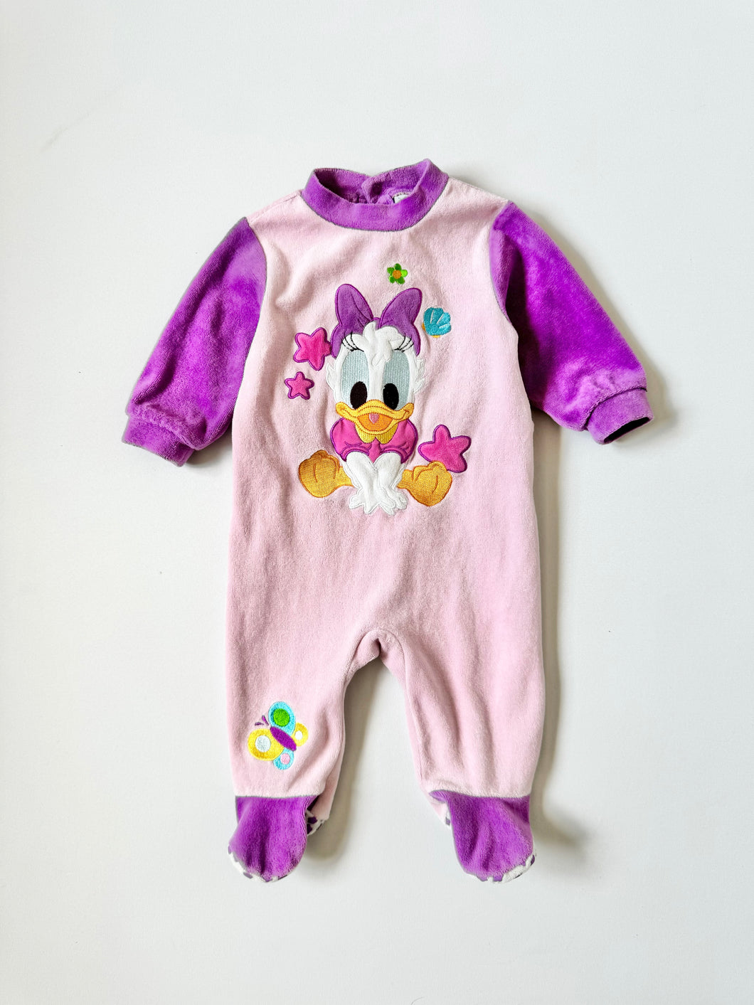 Y2K Disneyland Parks Daisy Velour Footie Coverall 6M (65cm)