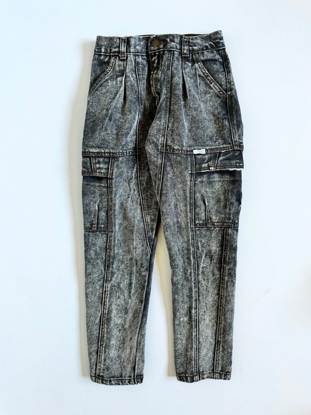 Vintage Parigi Kids Black Acid Washed Denim Pants Kids 7 Regular (120-125cm)