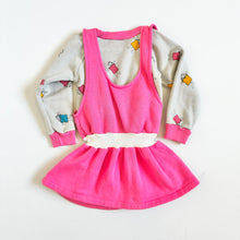 Load image into Gallery viewer, Vintage Neon Pink/Gray Sweatshirt Dress 5T (100-110cm)
