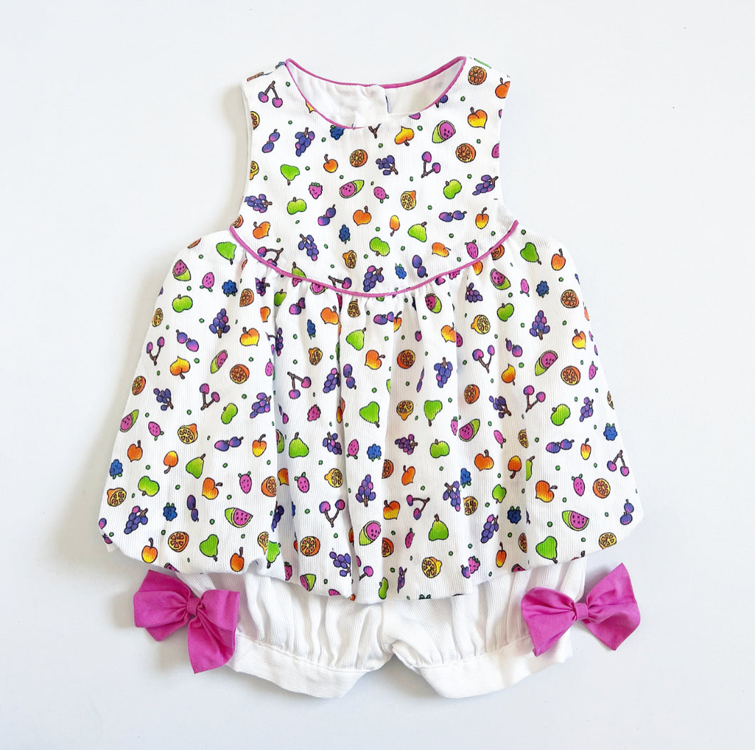 Vintage Nanette Fruits Print Bubble Rompers 18M (75-80cm)