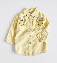 Load image into Gallery viewer, Vintage Hot Tots Horse and Roses Yellow Western Shirt 2T (90cm)
