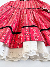 画像をギャラリービューアに読み込む, Vintage Handmade Paisley Red Dress 3T (95cm)
