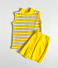 Load image into Gallery viewer, Vintage Sears Yellow Striped Tank Top and Shorts Set 4/5T (100cm)
