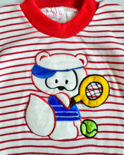Load image into Gallery viewer, Vintage Tennis Raccoon Striped Rompers 18M (80cm)
