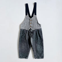 画像をギャラリービューアに読み込む, Vintage OshKosh B’gosh Black Denim Vest Overall 2T (90cm)
